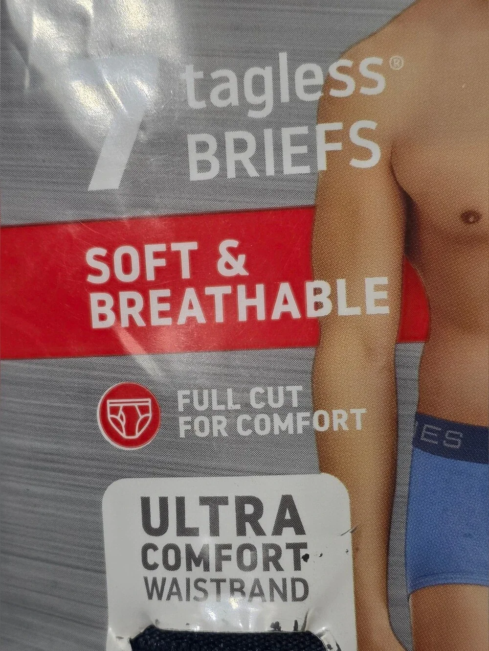 Hanes Ultimate Mens Size Large Classic Tagless 7 Pack Assorted Briefs Cotton New